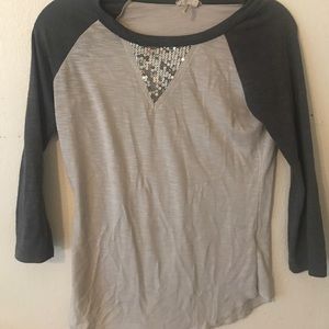 Glitter baseball tee